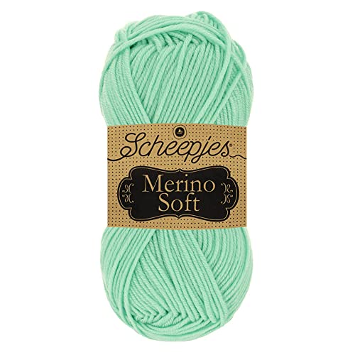 Scheepjes 1679-2 Merino Soft Baumwolle Garn, 50% Superwash-Merinowolle Mikrofaser 25% Acryl, 628 Botticelli, 10x50g, 10 Count von Scheepjes