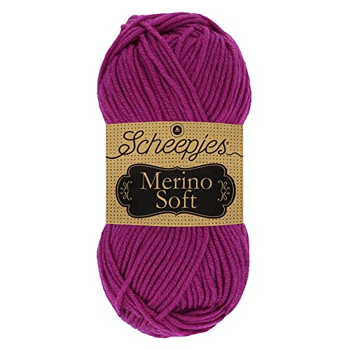 Scheepjes 1679-2 Merino Soft Baumwolle Garn, 50% Superwash-Merinowolle Mikrofaser 25% Acryl, 636 Carney, 10x50g, 10 Count von Scheepjes