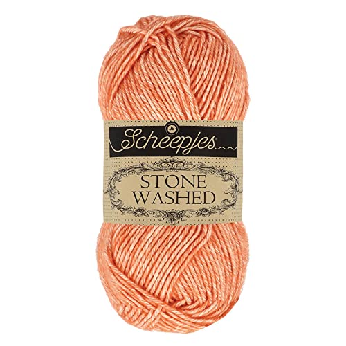 Scheepjes 1664-816 Stone Washed Baumwolle Garn, 816 Coral, 1x50g von Scheepjes