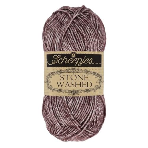 Scheepjes 1664-830 Stone Washed Baumwolle Garn, 78 22% Acryl, 830 Lepidolite, 1x50g von Scheepjes