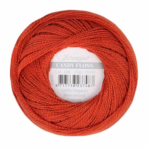 Scheepjes - Scheepjes Candy Floss 388 Rust (165m) Bio Mercerisiert Baumwolle Garn - 1x20g von Scheepjes