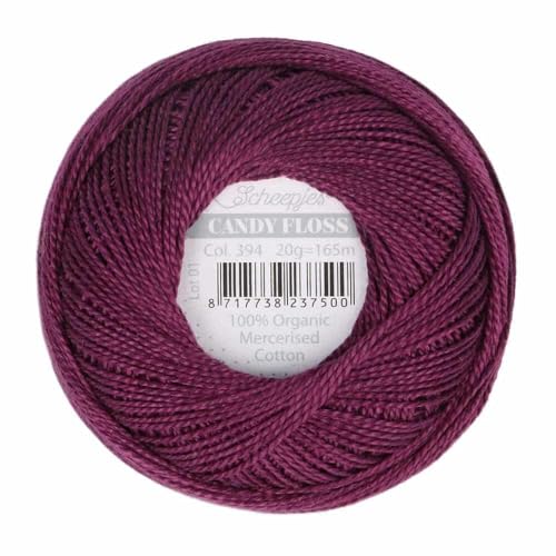 Scheepjes - Scheepjes Candy Floss 394 Shadow Purple (165m) Bio Mercerisiert Baumwolle Garn - 1x20g von Scheepjes