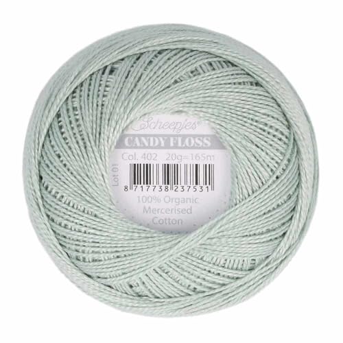 Scheepjes - Scheepjes Candy Floss 402 Silver Green (165m) Bio Mercerisiert Baumwolle Garn - 1x20g von Scheepjes