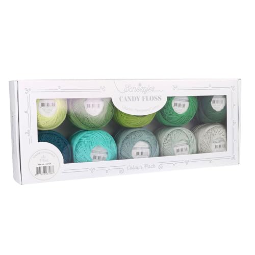 Scheepjes - Scheepjes Candy Floss Mint Bio Mercerisiert Baumwolle Garn Farbe Packung - 10x20g Scheepjes - Scheepjes Candy Floss Mint Bio Mercerisiert Baumwolle Garn Farbe Packung - 10x20g von Scheepjes
