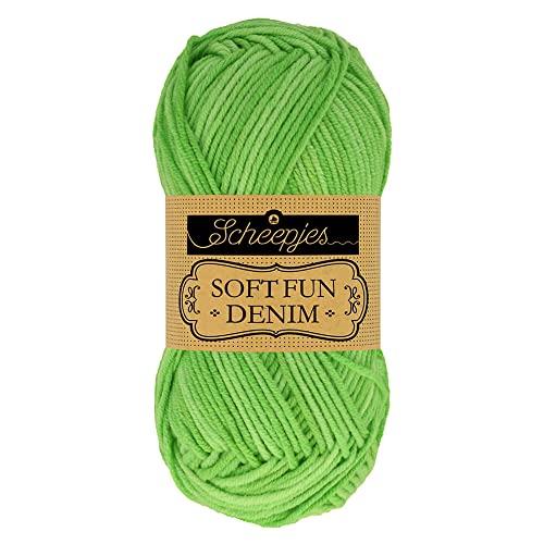 Scheepjes Softfun Denim 50g 506 Grünes Baumwoll- und Acryl-Garn von Scheepjes