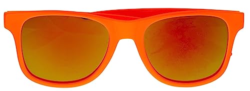 Orange Brille der 80er Jahre mit Gläsern Retro von Scherzwelt.de Kostüme und mehr