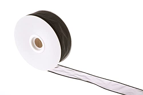 Organzaband 4 cm x 25 m Rand genäht, formbar - Organzabänder 4 cm Band schwarz von Scherzwelt