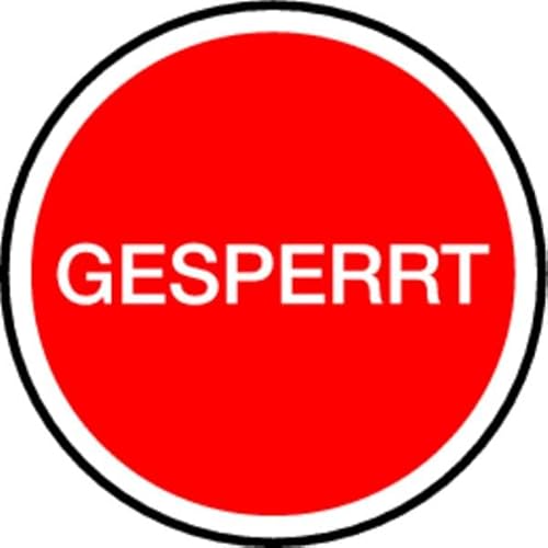 Schilder Klar 48/60 Etikett Rot/Weiß Gesperrt, Folie Selbstklebend, Breite 20mm Schilder Klar 48/60 Etikett Rot/Weiß Gesperrt, Folie Selbstklebend, Breite 20mm von Schilder Klar