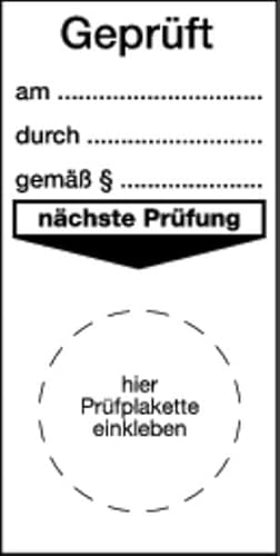Schilder Klar 7/67 Grundplakette Geprüft, Folie Selbstklebend, Maße 80mm x 40mm, 40 Stück von Schilder Klar