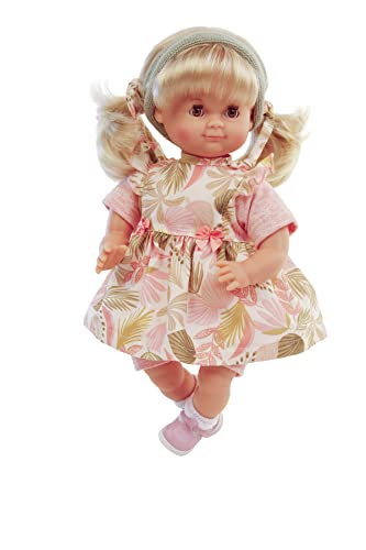 Schildkröt Puppe Schlummerle Gr. 32 cm (kämmbare Blonde Haare, Braune Schlafaugen, Baby Puppe inkl. Kleidung mit Blätterdruck) von Schildkröt
