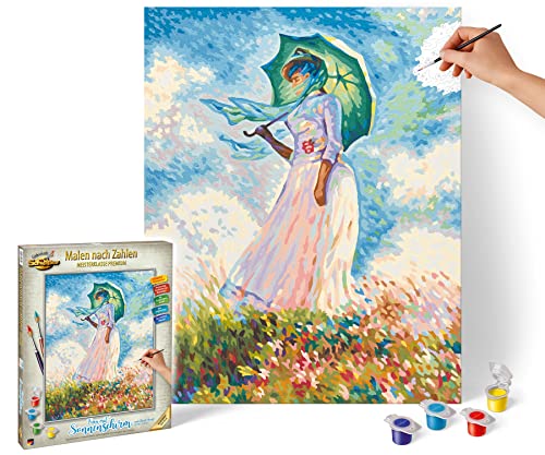 Schipper 609130759 Malen nach Zahlen - Frau mit Sonnenschirm - Bilder malen für Erwachsene, inklusive Pinsel und Acrylfarben, 40 x 50 cm, Mehrfarbig von Schipper