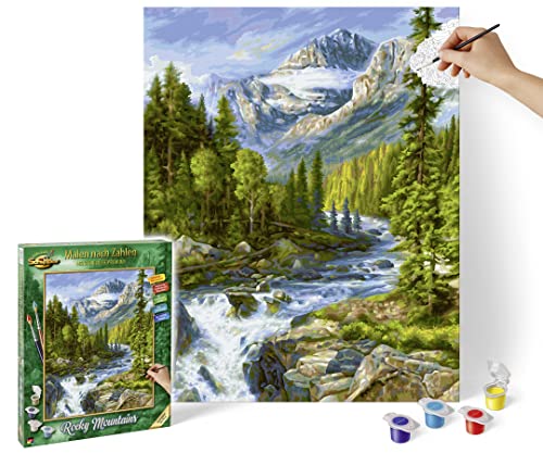 Schipper 609130883 Malen nach Zahlen – Rocky Mountains - Bilder malen für Erwachsene, inklusive Pinsel und Acrylfarben, 40 x 50 cm von Schipper