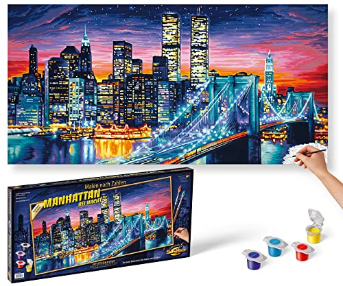 Schipper 609220369 Malen nach Zahlen - Manhattan bei Nacht - Bilder malen für Erwachsene, inklusive Pinsel und Acrylfarben, 40 x 80 cm Schipper 609220369 Malen nach Zahlen - Manhattan bei Nacht - Bilder malen für Erwachsene, inklusive Pinsel und Acrylfarben, 40 x 80 cm von Schipper