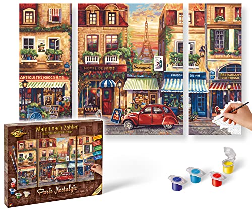 Schipper 609260626 Malen nach Zahlen - Paris Nostalgie - Bilder malen für Erwachsene, inklusive Pinsel und Acrylfarben, Triptychon, 50 x 80 cm Schipper 609260626 Malen nach Zahlen - Paris Nostalgie - Bilder malen für Erwachsene, inklusive Pinsel und Acrylfarben, Triptychon, 50 x 80 cm von Schipper