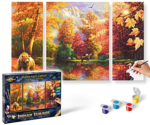 Schipper 609260650 Malen nach Zahlen - Indian Summer - Bilder malen für Erwachsene, inklusive Pinsel und Acrylfarben, Triptychon, 50 x 80 cm Schipper 609260650 Malen nach Zahlen - Indian Summer - Bilder malen für Erwachsene, inklusive Pinsel und Acrylfarben, Triptychon, 50 x 80 cm von Schipper