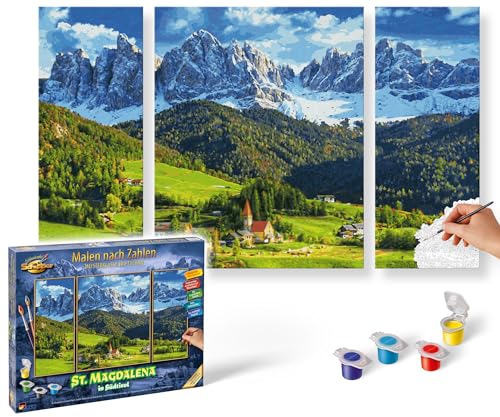 Schipper 609260760 Malen nach Zahlen - St. Magdalena in Südtirol - Bilder malen für Erwachsene, inklusive Pinsel und Acrylfarben, Triptychon, 50 x 80 cm Schipper 609260760 Malen nach Zahlen - St. Magdalena in Südtirol - Bilder malen für Erwachsene, inklusive Pinsel und Acrylfarben, Triptychon, 50 x 80 cm von Schipper