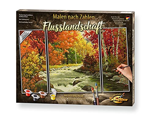 Schipper 609260779 Malen nach Zahlen - Flusslandschaft - Bilder malen für Erwachsene, inklusive Pinsel und Acrylfarben, Triptychon, 50 x 80 cm Schipper 609260779 Malen nach Zahlen - Flusslandschaft - Bilder malen für Erwachsene, inklusive Pinsel und Acrylfarben, Triptychon, 50 x 80 cm von Schipper