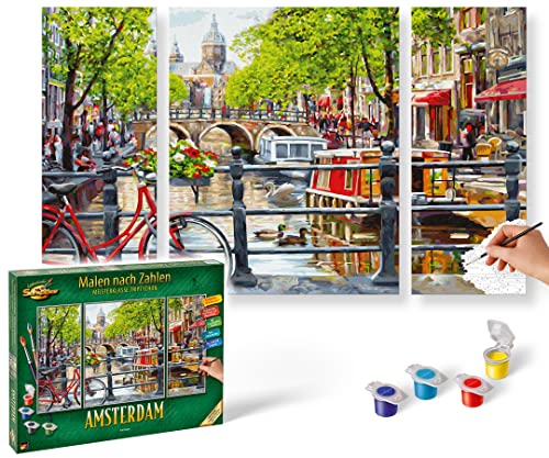 Schipper 609260812 Malen nach Zahlen - Amsterdam - Bilder malen für Erwachsene, inklusive Pinsel und Acrylfarben, Triptychon, 50 x 80 cm Schipper 609260812 Malen nach Zahlen - Amsterdam - Bilder malen für Erwachsene, inklusive Pinsel und Acrylfarben, Triptychon, 50 x 80 cm von Schipper