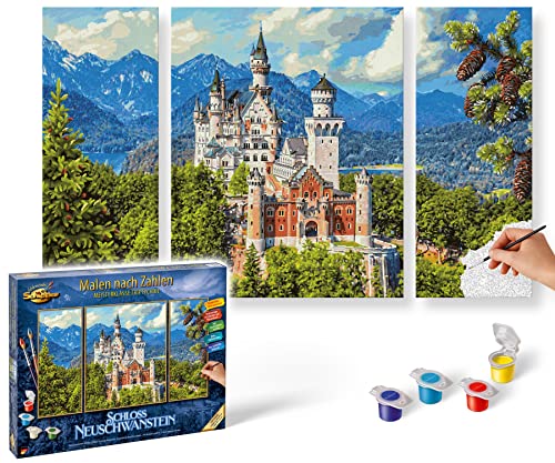 Schipper 609260837 Malen nach Zahlen - Schloss Neuschwanstein - Bilder malen für Erwachsene, inklusive Pinsel und Acrylfarben, Triptychon 50 x 80 cm Schipper 609260837 Malen nach Zahlen - Schloss Neuschwanstein - Bilder malen für Erwachsene, inklusive Pinsel und Acrylfarben, Triptychon 50 x 80 cm von Schipper