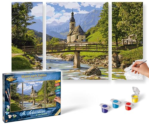 Schipper 609260839 Malen nach Zahlen - St. Sebastian in der Ramsau - Bilder malen für Erwachsene, inklusive Pinsel und Acrylfarben, Triptychon, 50 x 80 cm Schipper 609260839 Malen nach Zahlen - St. Sebastian in der Ramsau - Bilder malen für Erwachsene, inklusive Pinsel und Acrylfarben, Triptychon, 50 x 80 cm von Schipper