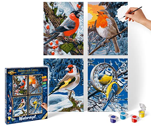 Schipper 609340661 Malen nach Zahlen, Wintervögel - Bilder malen für Erwachsene, inklusive Pinsel und Acrylfarben, Quattro je 18 x 24 cm Schipper 609340661 Malen nach Zahlen, Wintervögel - Bilder malen für Erwachsene, inklusive Pinsel und Acrylfarben, Quattro je 18 x 24 cm von Schipper
