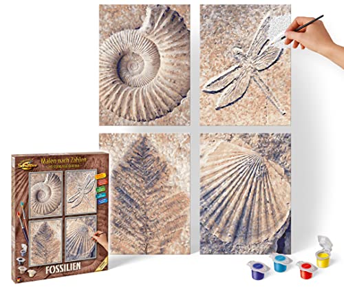 Schipper 609340876 Malen nach Zahlen - Fossilien - Bilder malen für Erwachsene, inklusive Pinsel und Acrylfarben, Quattro je 18 x 24 cm Schipper 609340876 Malen nach Zahlen - Fossilien - Bilder malen für Erwachsene, inklusive Pinsel und Acrylfarben, Quattro je 18 x 24 cm von Schipper