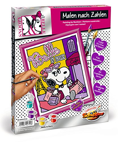 Schipper 609440725 - Malen nach Zahlen - Peanuts Belle in Paris, 20 x 25 cm von Schipper