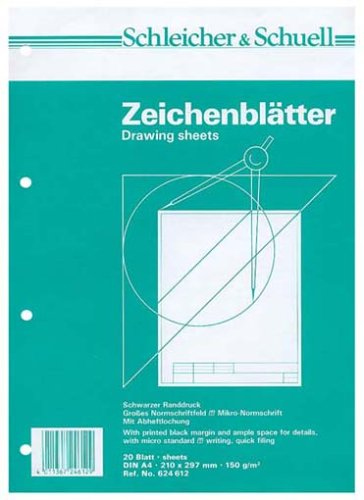 Schleicher & Schuell 624612 - Zeichenpapier A4 20 Blatt mit Rahmen von Schleicher & Schuell