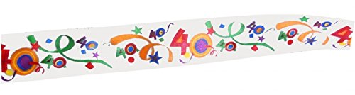 Schleifenband Geschenkband Zahl 40 Geburtstag bunt weiß - METERWARE - 5 m von Schleifenband 40 Geburtstag