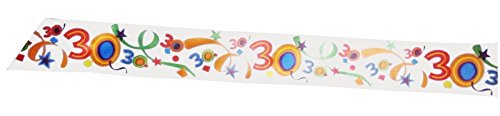 5 Meter Schleifenband Geschenkband Zahl 30 Geburtstag bunt weiß - METERWARE von Schleifenband 50 Geburtstag
