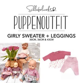 Puppenoutfit Girly Sweater + Leggings von Schleiferlwerk