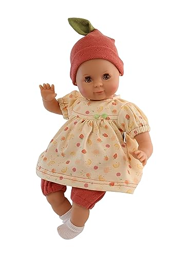 Schildkröt Puppe Schlummerle (32 Zentimeter, Malhaar und braunen Schlafaugen, Kleidung Erdbeermotiv, ab 36 Monaten, Spielzeugpuppe) 2432229. von Schildkröt