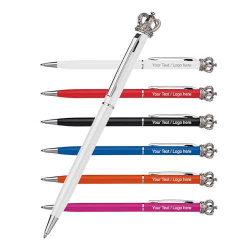 Schmalz® Schlanker Drehkugelschreiber aus Metall mit Krone – Gravur personalisiert – Hochwertiger Kugelschreiber als Geschenk für Männer & Frauen (1) von Schmalz®