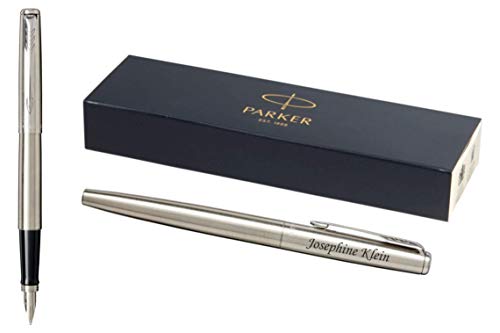 Parker Jotter Füller | Edelstahlschaft mit Chromzierteilen | Füllfederhalter Mittlere Spitze | Geschenkbox 2030946 (Stainless Steel, Chrome Trim) von Schmalz®