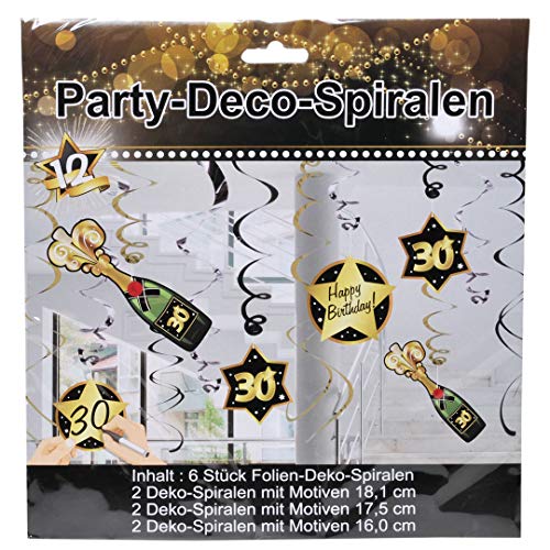 Udo Schmidt 13031 - Party-Spiralen - 12-tlg. - Zahl: 30 von Schmidt