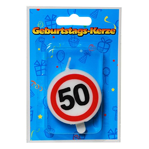 Zahlenkerze 50 Verkehrsschild, ca. 5 cm von Schmidt Spiele
