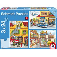 Schmidt Feuerwehr & Polizei Puzzle, 3 x 24 Teile von Schmidt