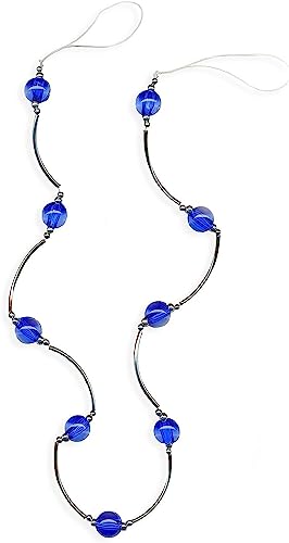 Raffhalter mit Perlen Dekokette Gardinenhalter Spannweite 65 cm Silber- Blau von SCHMIDTGARD STOFFE