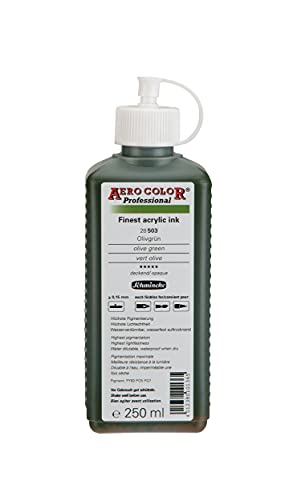 Schmincke - AERO COLOR® Professional, Olivgrün, 250 ml, 28 503 027, feinst-flüssige, farbstarke Acrylfarbe für Acrylmalerei, Airbrush, Mixed Media Schmincke - AERO COLOR® Professional, Olivgrün, 250 ml, 28 503 027, feinst-flüssige, farbstarke Acrylfarbe für Acrylmalerei, Airbrush, Mixed Media von Schmincke