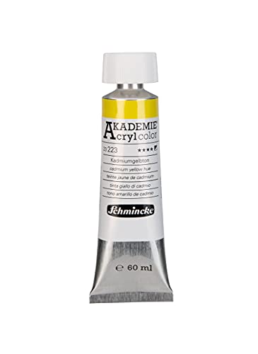 Schmincke - AKADEMIE Acryl color, Kadmiumgelbton in 60 ml-Tube, 23223011, feine Künstler-Acrylfarbe, brillant, hoch lichtecht und kadmiumfrei, für Acrylmalerei, Mixed Media von Schmincke