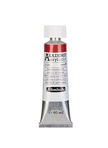 Schmincke - AKADEMIE Acryl color, Kadmiumrotton tief in 60 ml-Tube, 23341011, feine Künstler-Acrylfarbe, brillant, hoch lichtecht und kadmiumfrei, für Acrylmalerei, Mixed Media von Schmincke