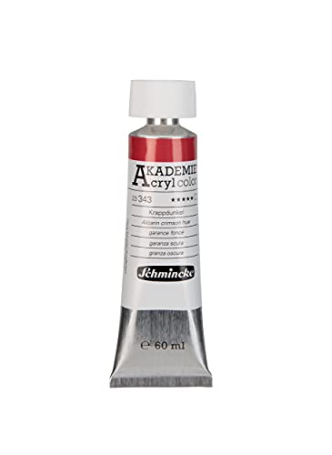 Schmincke - AKADEMIE Acryl color, Krappdunkel in 60 ml-Tube, 23343011, feine Künstler-Acrylfarbe, brillant, hoch lichtecht und kadmiumfrei, für Acrylmalerei, Mixed Media von Schmincke