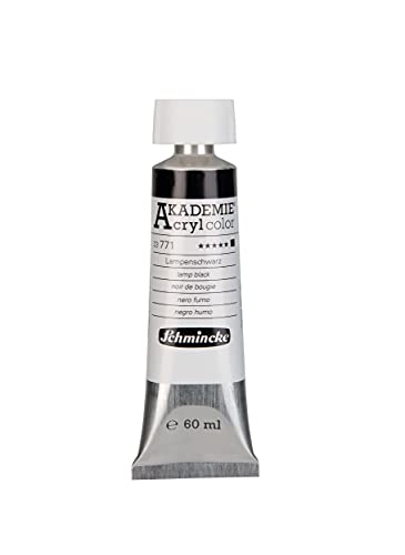 Schmincke - AKADEMIE Acryl color, Lampenschwarz in 60 ml-Tube, 23771011, feine Künstler-Acrylfarbe, brillant, hoch lichtecht und kadmiumfrei, für Acrylmalerei, Mixed Media von Schmincke