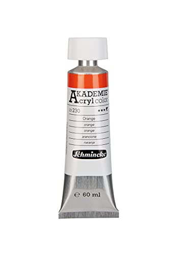 Schmincke - AKADEMIE Acryl color, Orange in 60 ml-Tube, 23230011, feine Künstler-Acrylfarbe, brillant, hoch lichtecht und kadmiumfrei, für Acrylmalerei, Mixed Media von Schmincke