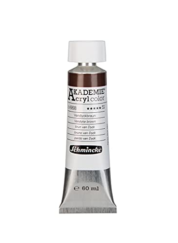 Schmincke - AKADEMIE Acryl color, Vandyckbraun in 60 ml-Tube, 23668011, feine Künstler-Acrylfarbe, brillant, hoch lichtecht und kadmiumfrei, für Acrylmalerei, Mixed Media von Schmincke