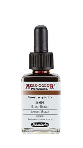 Schmincke - AERO COLOR® Professional, Brasil-Braun, 28 ml, 28 602 023, feinst-flüssige, farbstarke Acrylfarbe für Acrylmalerei, Airbrush, Mixed Media von Schmincke