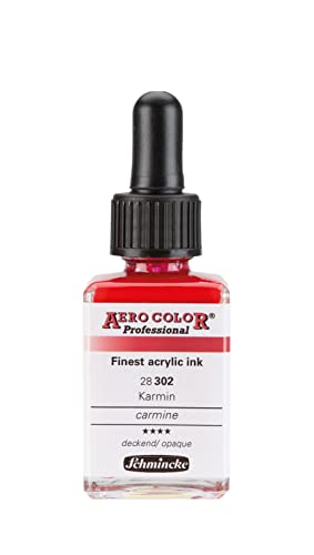 Schmincke - AERO COLOR® Professional, Karmin, 28 ml, 28 302 023, feinst-flüssige, farbstarke Acrylfarbe für Acrylmalerei, Airbrush, Mixed Media von Schmincke