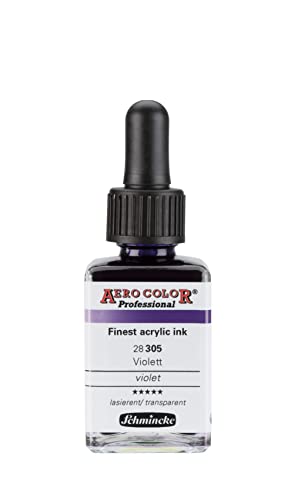 Schmincke - AERO COLOR® Professional, Violett, 28 ml, 28 305 023, feinst-flüssige, farbstarke Acrylfarbe für Acrylmalerei, Airbrush, Mixed Media von Schmincke