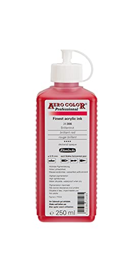 Schmincke - AERO COLOR® Professional, Brillantrot, 250 ml, 28 306 027, feinst-flüssige, farbstarke Acrylfarbe für Acrylmalerei, Airbrush, Mixed Media Schmincke - AERO COLOR® Professional, Brillantrot, 250 ml, 28 306 027, feinst-flüssige, farbstarke Acrylfarbe für Acrylmalerei, Airbrush, Mixed Media von Schmincke