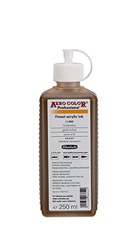Schmincke - AERO COLOR® Professional, Goldocker, 250 ml, 28 600 027, feinst-flüssige, farbstarke Acrylfarbe für Acrylmalerei, Airbrush, Mixed Media Schmincke - AERO COLOR® Professional, Goldocker, 250 ml, 28 600 027, feinst-flüssige, farbstarke Acrylfarbe für Acrylmalerei, Airbrush, Mixed Media von Schmincke